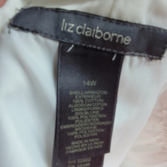 Liz Claiborne Skirt 14W White Cotton Embroidered - Picture 3 of 3